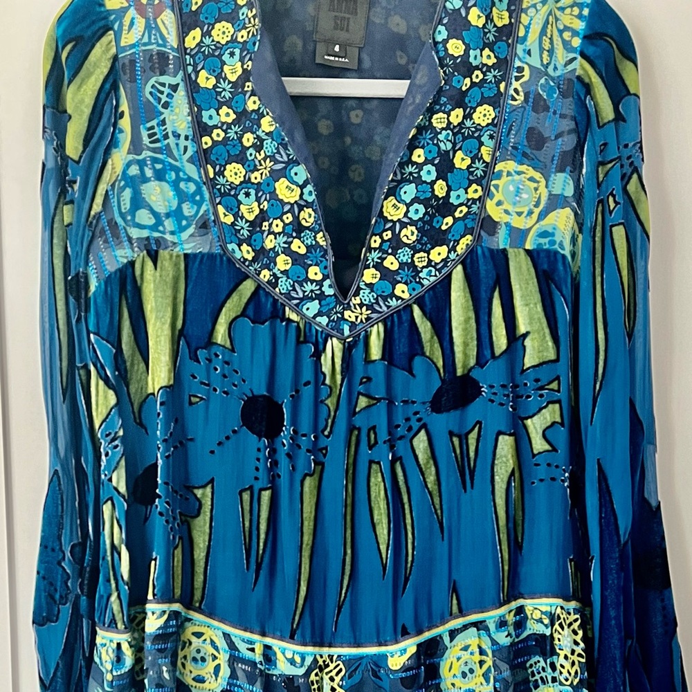 Anna Sui Velvet Floral Dress